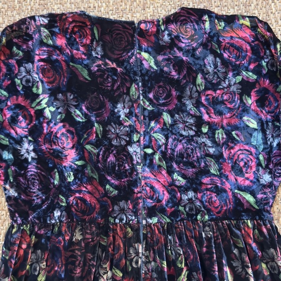 Vintage Handmade Velvet Floral Maxi Dress - Picture 8 of 13